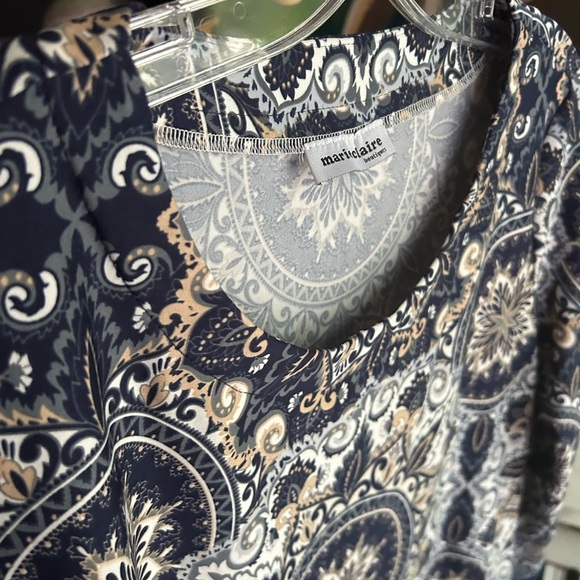 Marie Claire Y2K Navy and White Patterned Mini Dress Large - Picture 14 of 16